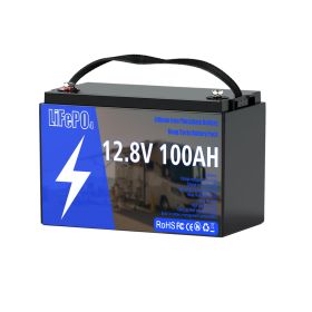 12V 100Ah LiFePO4 Battery, Lithium Battery Built-in 100A BMS 1280Wh, Deep Cycle Battery Up to 12000 Cycle Times, Iron Phosphate Battery for RV, S