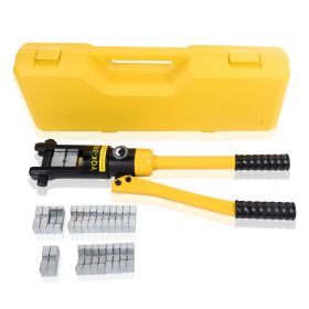 16T Hydraulic Crimping Tool 9 AWG to 600 MCM Battery Cable Crimping Tool 0.87 inch Stroke Hydraulic Lug Crimper Electrical Terminal Crimper with
