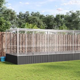 Aviary with Extension Silver 327.6"x81.5"x83.5" Steel