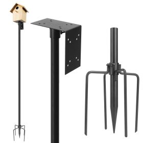 78.7in Bird House Pole Kit Height Adjustable Bird Feeder Pole Mount Kit Heavy Duty Bird House Pole Set with 5 Prongs Base for Bird House Bird Fee