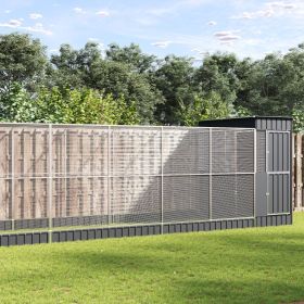 Aviary with Extension Silver 326.8"x79.9"x85" Steel