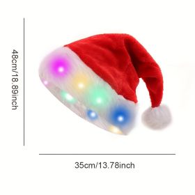 Christmas Novelty Funny Santa Hat With 20 Blinking Colors, Changing Light Up LED Lights, Soft Plush Faux Fur Hat (Items: Color Christmas Hat)