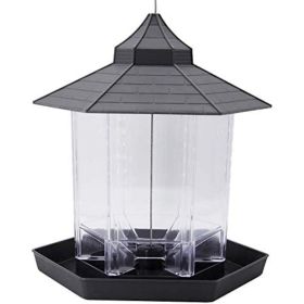 Yard Garden Decoration Hanging Panoramic Outside Bird Feeder(USPS Shiping) (Color: Gray, Type: Bird Feeder)