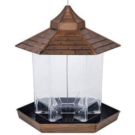 Yard Garden Decoration Hanging Panoramic Outside Bird Feeder(USPS Shiping) (Color: Bronze, Type: Bird Feeder)